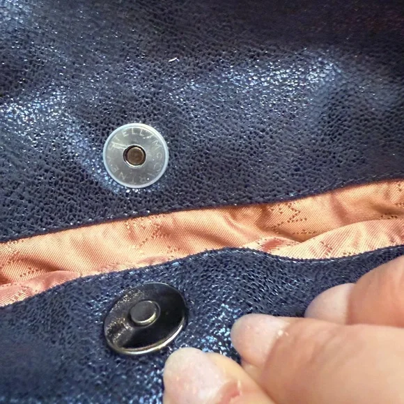 Stella McCartney Falabella  Navy Metallic Fringe Clutch with original tags - Picture 4 of 15